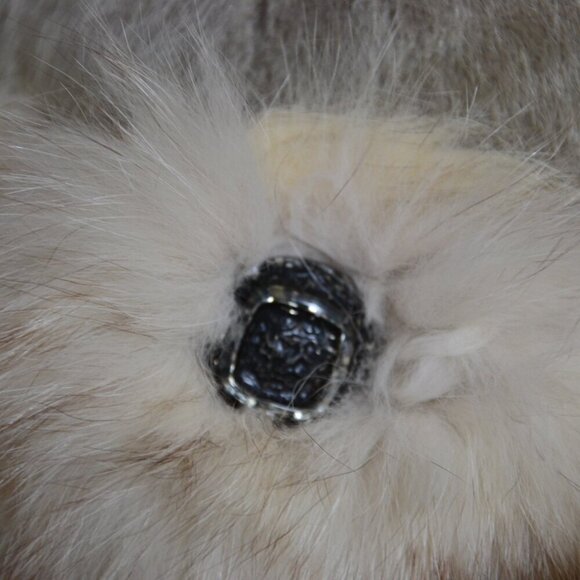 Vtg Jointed Mohair Bear with Fur Wrap - Picture 8 of 8